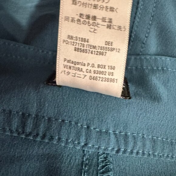 Patagonia Meridian Board Shorts Womens Size 0 Teal Beach Solid SS-1922 - Picture 10 of 10